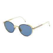 Thom Browne Guld Titanium Solglasögon Tb106 Rund Yellow, Unisex