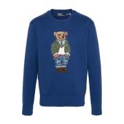 Ralph Lauren Blå Polo Bear Tröja Blue, Herr