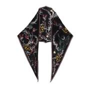 Alexander McQueen Sidenscarf Black, Dam