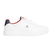 Tommy Hilfiger Beige Höjda Sneakers för Kvinnor White, Dam