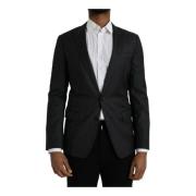 Dolce & Gabbana Svart Randig Kappa Blazer Black, Herr