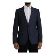 Dolce & Gabbana Blå Slim Fit Blazer Martini Stil Blue, Herr