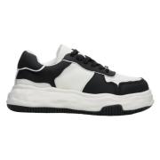 Estro Lyxiga Svart & Vit Läder Sneakers Black, Dam