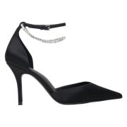 Estro Elegant Svart Kristall Pumps Black, Dam