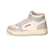 Autry Läder Mid-Cut Sneaker med US Flagga White, Dam