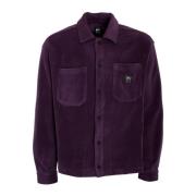 Brain Dead Fleece Climber Overshirt Klassisk Krage Purple, Herr