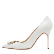 Manolo Blahnik Pre-owned Pre-owned Laeder klackskor White, Dam