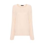 Fabiana Filippi Elastisk Crew Neck Sweater Pink, Dam