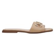 Estro Flip Flops Sliders Beige, Dam