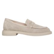 Estro Kvinnors Beige Penny Loafers tillverkade av Äkta Velour Er001145...