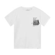 Les Deux Konsttryck Bomull T-shirt White, Herr