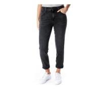 Replay Cropped Boyfriend Jeans Black, Dam