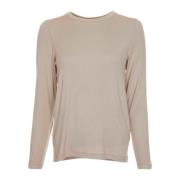 Drykorn Ribbad Långärmad Sweatshirt Beige, Dam