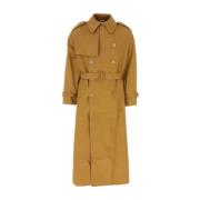 Vetements Oversize Kamel Bomull Trench Coat Brown, Dam