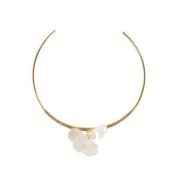 Malababa Guldpläterad Petal Choker Halsband White, Dam