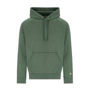 Carhartt Wip Grön Chase Hoodie Fleece Bomull Green, Herr