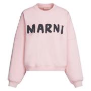 Marni Ekologiskt bomullsweatshirt med Maxi-logotyp Pink, Dam