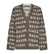 Balenciaga Stiliga Sweaters i Vit/Blå Multicolor, Dam