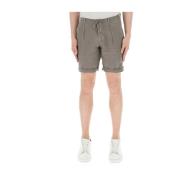 40Weft Linne Casual Bermuda Shorts Gray, Herr