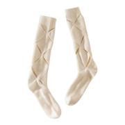 Isa Boulder Stickade Argyle Strumpor Beige, Unisex