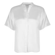 Vince Silke Dolman Button Down Blus White, Dam