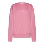 JW Anderson Rosa Logobroderi Sweatshirt Pink, Dam