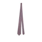 Kiton Geometrisk Sidenslips Multicolor, Herr