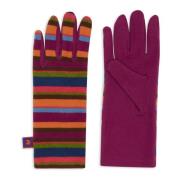 Gallo Randig Fuchsia Fleece Handskar Multicolor, Dam