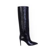 Paris Texas Croco Läder Stiletto Boot 85 Black, Dam