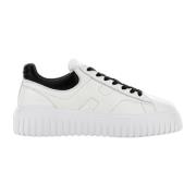 Hogan Randig Läder Sneakers Svart Vit White, Herr