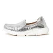 Cesare Gaspari Silver Platform Moccasins Alisa Gray, Dam