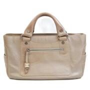 Celine Vintage Pre-owned Laeder handvskor Beige, Dam