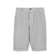 Myths Grå Bomull Linne Bermuda Shorts Gray, Herr