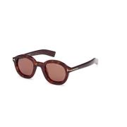 Tom Ford Brun Lins Mörk Havana Solglasögon Brown, Unisex