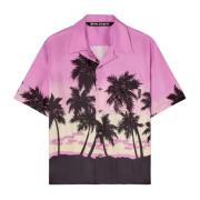 Palm Angels Rose Sunset Grafisk Bowling Skjorta Multicolor, Herr