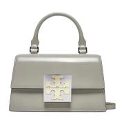 Tory Burch Mini Top-Handle Borstad Läder Väska Gray, Dam