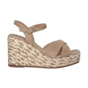 ALMA EN PENA Korsade Remmar Kil Sandal Brown, Dam