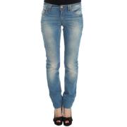 John Galliano Lyxiga Blå Slim Fit Designer Jeans Blue, Dam