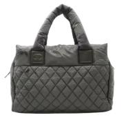 Chanel Vintage Pre-owned Tyg totevskor Gray, Dam