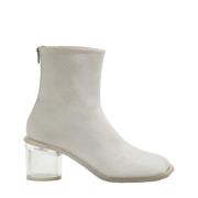 MM6 Maison Margiela Ankelboots i läder med transparent klack Beige, Da...