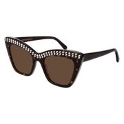 Stella McCartney Montura havana/brillo bruna solglasögon Brown, Dam