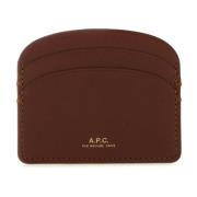 A.p.c. Läderkorthållare Demi-Lune Stil Brown, Dam