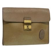 Yves Saint Laurent Vintage Pre-owned Laeder kuvertvskor Beige, Dam