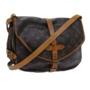 Louis Vuitton Vintage Pre-owned Canvas axelremsvskor Brown, Dam