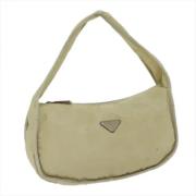 Prada Vintage Pre-owned Nylon axelremsvskor Beige, Dam