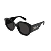 Chloé Svart Grå Solglasögon Modell Ch0234S Black, Unisex