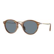 Persol Stiliga Unisex Solglasögon Acetat Kristall Metall Brown, Herr