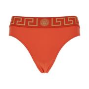 Versace Rött Havskläder Ikonisk Greca Slip Red, Herr