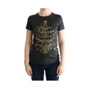 Dolce & Gabbana Grön Print T-shirt 2017 Design Black, Dam