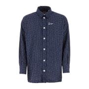 Kenzo Midnight Blue Cotton Oversize Shirt Blue, Herr